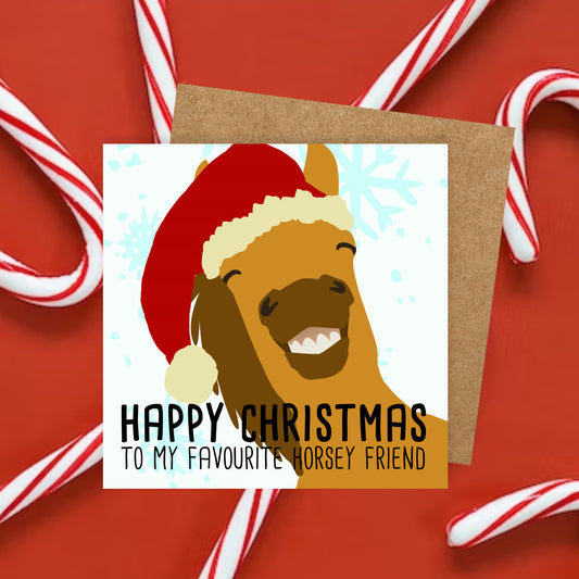 Happy Christmas Horsey Friend Greetings Card