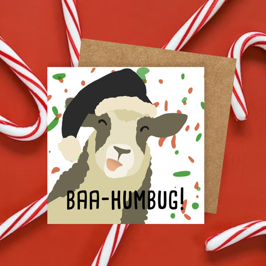 funny card Baa Humbug Greetings Card