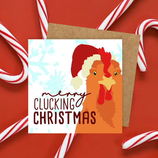 Merry Clucking Christmas Greetings Card